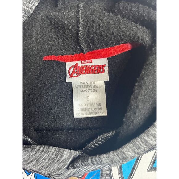 Marvel Avengers Boys Graphic Hoodie Captain America Iron Man Hulk‎ Gray Size 5 - Picture 2 of 2